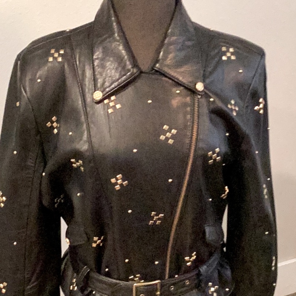 Position Pelle lamb skin leather coat in size medium